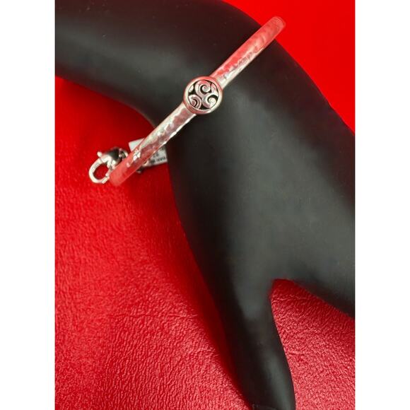 Brighton Mingle Bar Silver Tone Mingle Motif Scrolls Slender Bracelet NWT - Picture 2 of 10